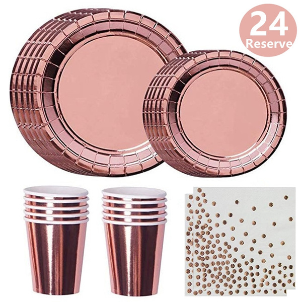 Rose gold shop paper plates