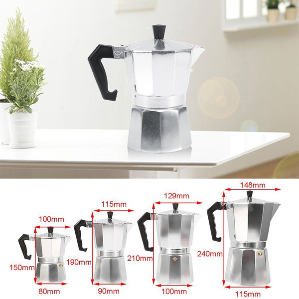 3/6/9/12 Cups Aluminum Italian Type Moka Pot Espresso Coffee Maker Stove  Home Office Use