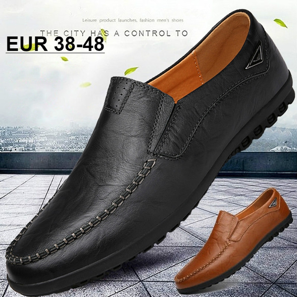 Mens Genuine Leather shoes Loafers Driving Dress Casual shoes Soft Plus Sz 
