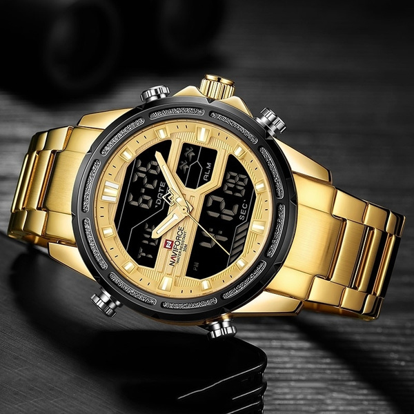 Naviforce store gold watch