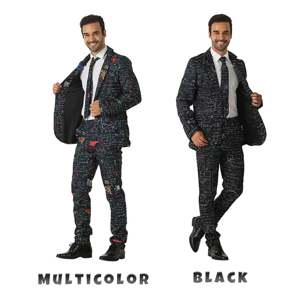Classy Math Printed Men’s Suit - Comes Pants, Jacket Tie – Go-to Outfit ...