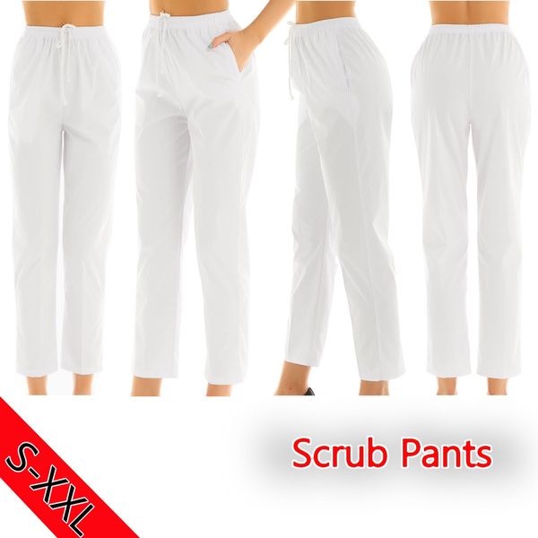 Women's Relaxed Scrub Pants - White