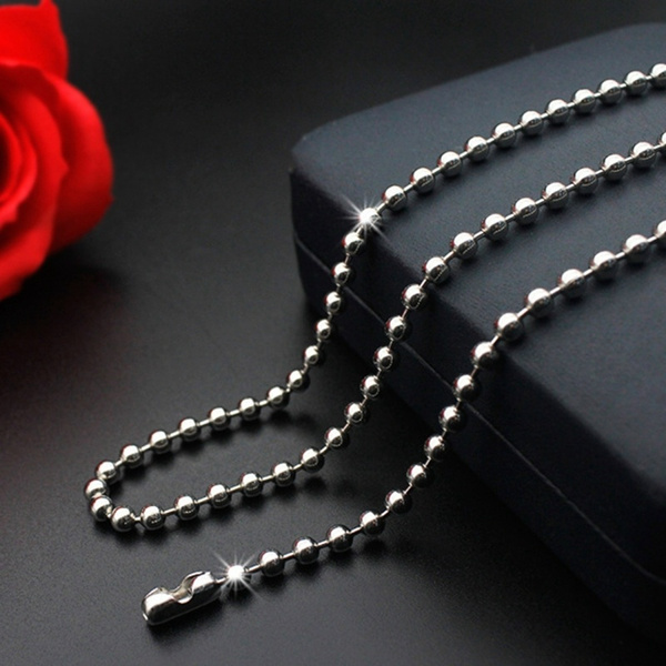 45cm 50cm 55cm 2 4mm 3 2mm Wide Stainless Steel Bead Chain Necklace Diy Wish