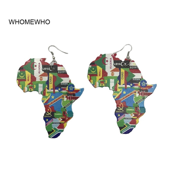 2022 Trendy Africa Map Dainty Gold Dangle Earrings Earrings Metal Drop  Geometric Enamel Exaggerated Punk Jewelry Gift For Women 302b From Dw216,  $20.77 | DHgate.Com