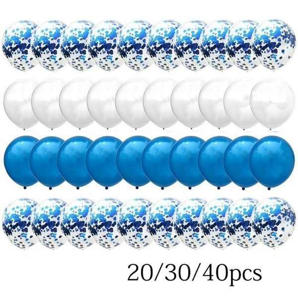 20/30/40Pcs Mixed Blue Confetti Balloons Birthday Party Decoration Kids ...