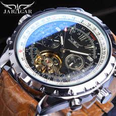 brown, jaragarwatch, Automatic Watch, Clock