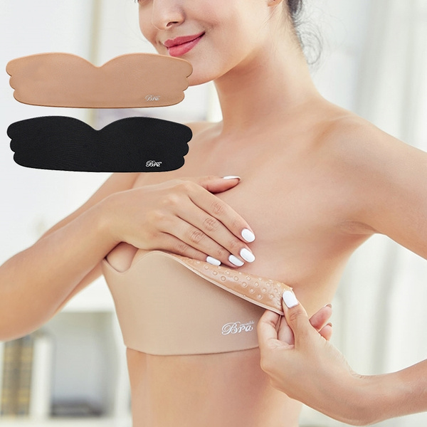 Strapless Self Adhesive Seamless Bra Push Up Sticky Invisible Silicone Wing  Shaped Bras for Women Suit For Dress Wedding Party
