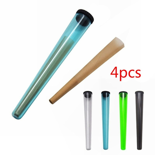 4Pcs Cigarette Tube Holder Travel Medicine Storage Containers for  Pre-Rolled Cigarette Acrylic Airtight Tubes Joint Holders Smell Proof Bag