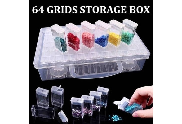 64 Slots Bottles Diamond Painting Storage Box Plastic Rhinestone Holder