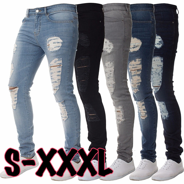 Mens Casual Skinny Jeans Pants Men 