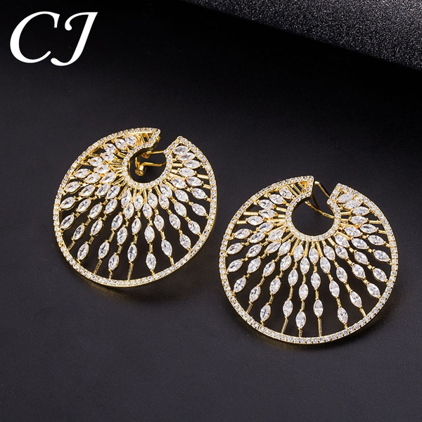 big circle diamond earrings