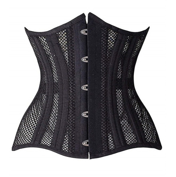 New Women's Double Steel Boned Corset Mesh Breathable Waist Control  Underbust Sexy Corset & Bustiers for Weight Loss