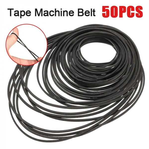 50pcs 40-130mm Mix Cassette Tape Machine Belt Assorted Common Belt