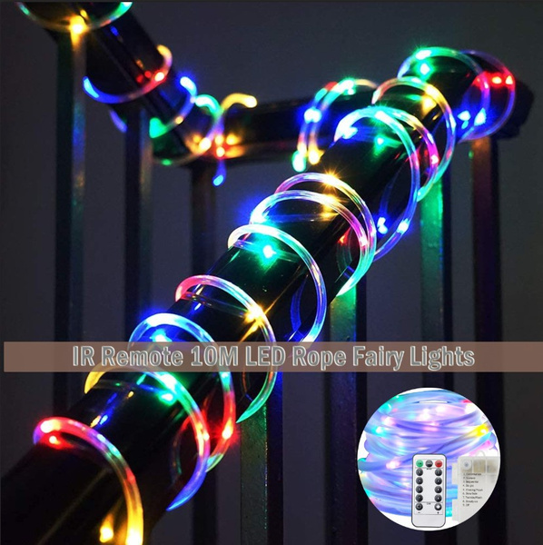 10M100LED 8 Modes Rope String Light Strip Fairy Lights Remote Waterproof Outdoor 