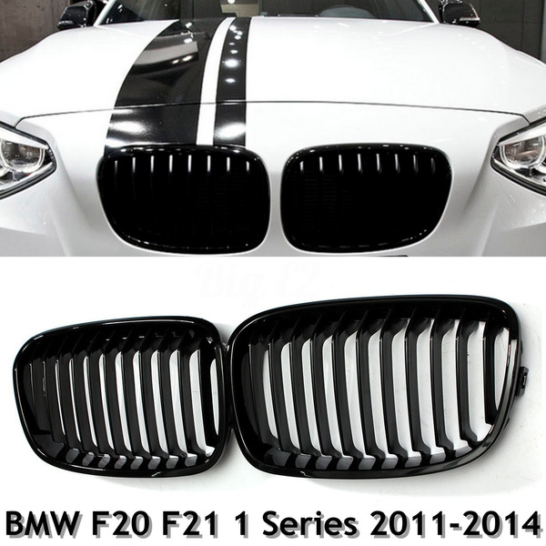 AI For BMW F20 F21 1 Series Gloss Black Kidney Grill Grille Twin Bar 2012-2014