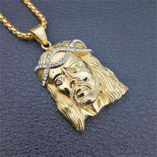 Men Jewelry, Steel, Head, Necklaces Pendants