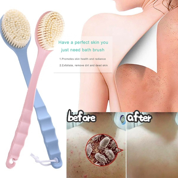 Long Handled Body Bath Shower Back Brush Scrubber Massager Skin