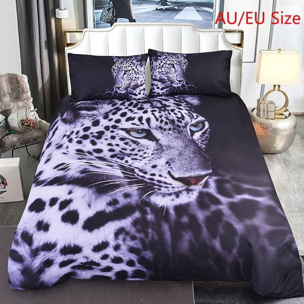 3d Printed Snow Leopard Bedding, Snow Leopard Duvet Cover Set