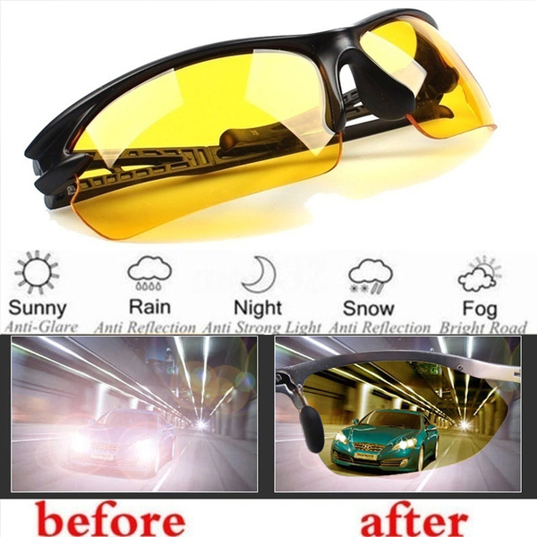 HD Night Driving Glasses Green Yellow Anti Glare Vision Tinted Sport Glasses  | eBay