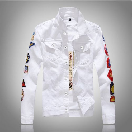 white mens jean jacket