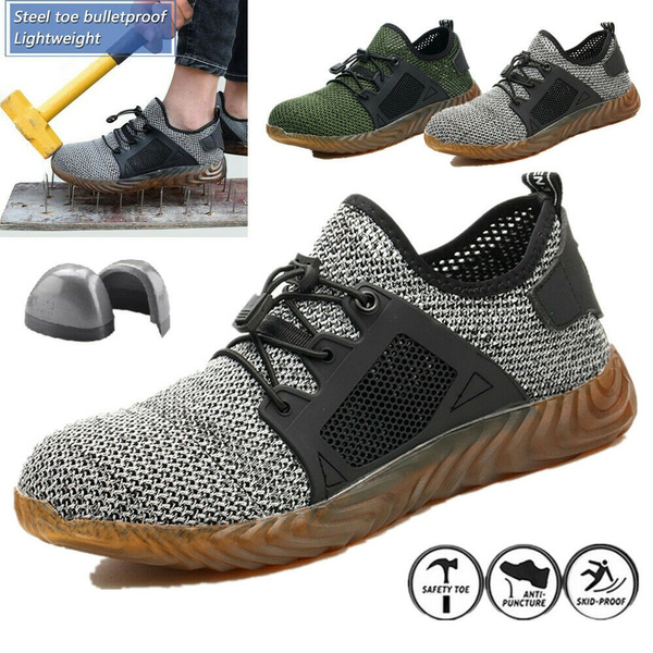 Men's Steel Toe Safety Shoes Work Boots Lightweight Indestructible Mesh Sneakers 