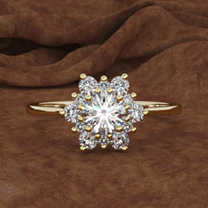 18 k, DIAMOND, Joyería de pavo reales, 925 silver rings