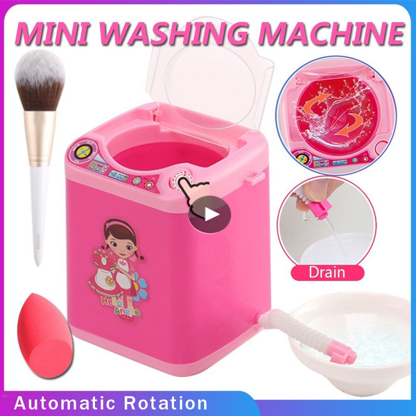 Girl's Mini Makeup Sponge Makeup Brush Cleaner Washing Machine ( only black  with drying function )