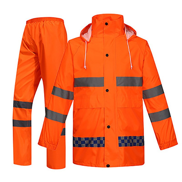 safety orange rain jacket