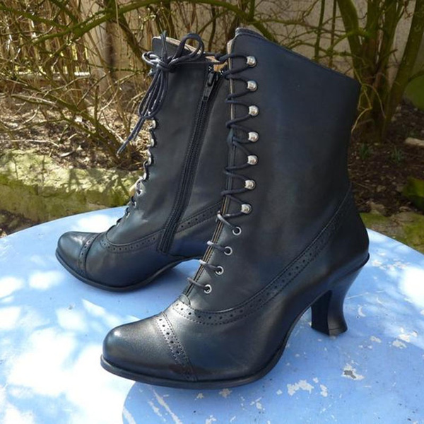 Ladies victorian style on sale lace up boots