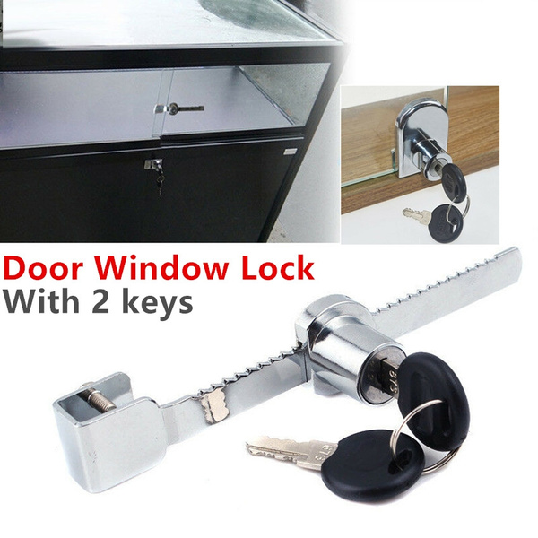 Durable Showcase Display Cabinet Sliding Glass Door Window Lock With 2 Keys Zz Wish Durable Showcase Display Cabinet, Display Case Sliding Glass Door Hardware
