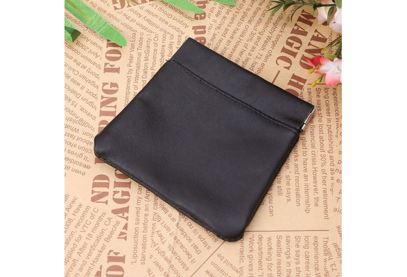MOONRING Drawstring Coin Bag PU Leather Dollar Euro Pound Sterling Pattern Money Pouch Small Coin Wallet Storage Pouches,Black Euro