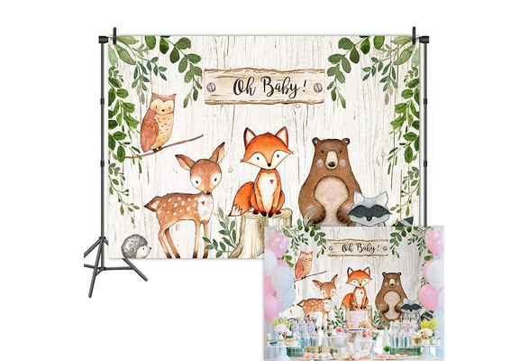 woodland baby shower backdrop
