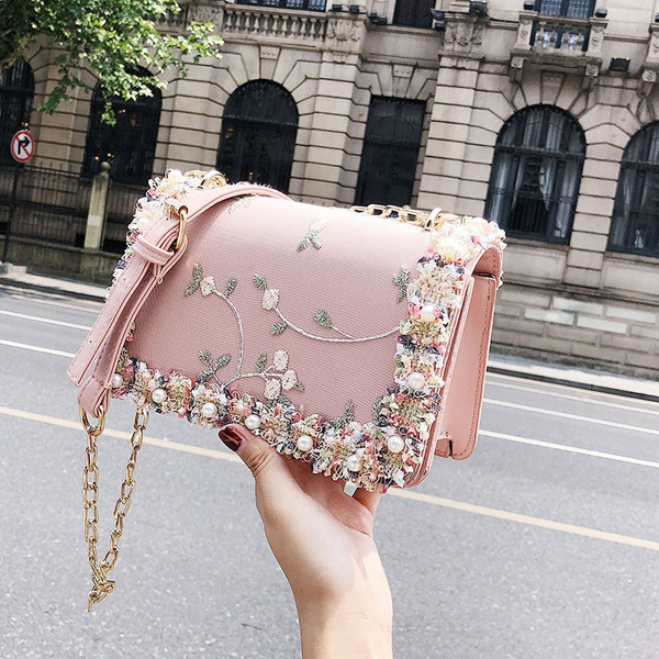 Women's Handbag Pink Flowers Shoulder Bag Tote  