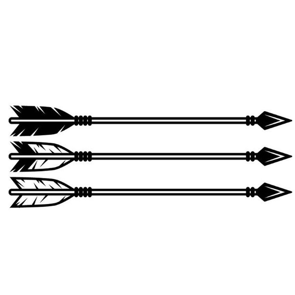 Eagle Feather With Arrow Native American Indian Window Decal - Vinyl Sticker For Car, Truck, Home Office - Gothic Military Style, White 09038