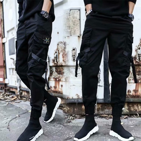 ARUSS Men Cool Black Block Pocket Cargo 