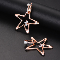 fivepointedstarearring, Star, gold, pearls
