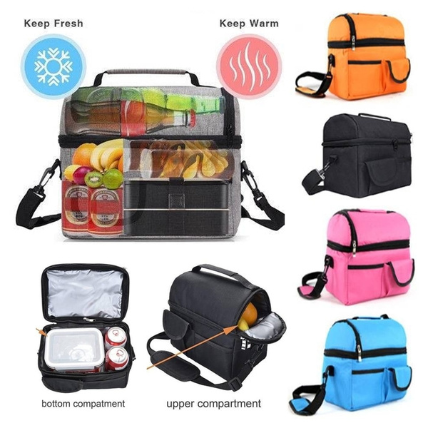Insulated Lunch Box Tote Men Women Travel Hot Cold Food Cooler