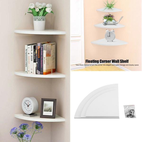 3pcs Floating Book CD Display Shelves Wall Mount Storage Shelf Room Home Decor 