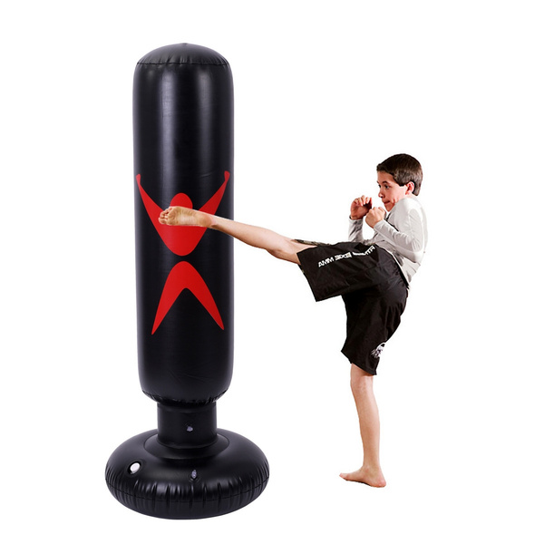 Boxing Punching Bag Inflatable Free-Stand Tumbler Muay Thai Training Pressure Re 