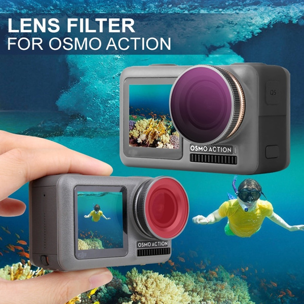 Topiky 4 Colors Waterproof Diving Lens Filter Underwater Lens Protective Case Cover Kit for DJI Osmo Pocket Action Camera Accessory