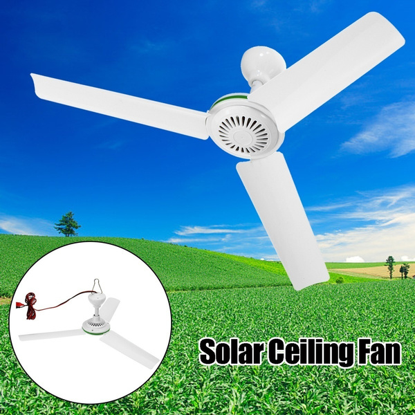 5w Dc 12v Plastic 3 Leaves Solor Power, Lightweight Ceiling Fan