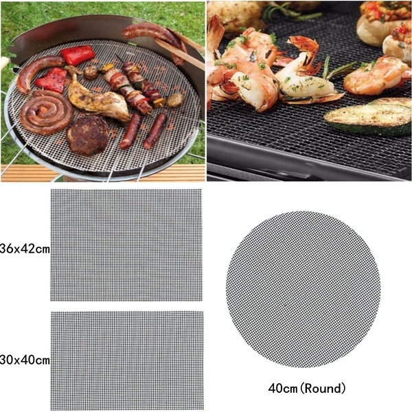 ForceSthrength Grill Mat BBQ Mesh Non Stick Teflon Cooking Grilling Sheet Liner Fish 