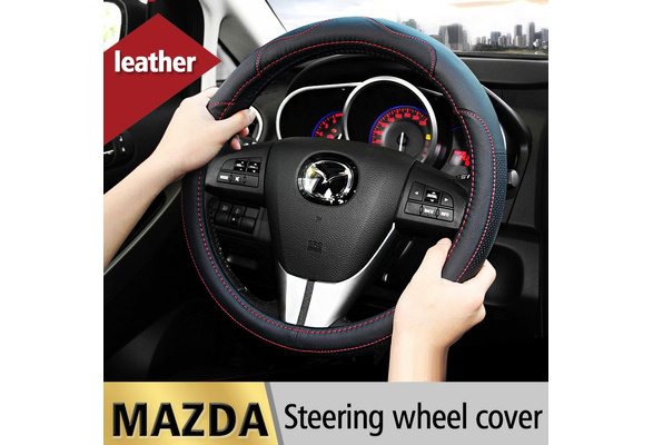 Leather Car Steering Wheel Cover Case for Mazda 2 3 Mazda 6