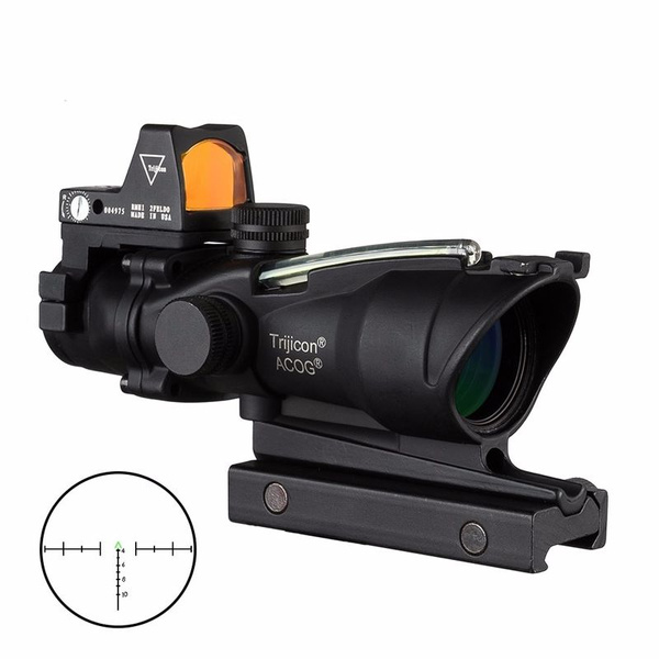 Acog 4x32 Optics Scope Riflescope Cahevron Reticle Fiber Green Red ...