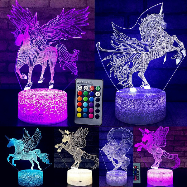 ADORABLE Unicorn LED Night Light Table Desk Lamp Kids Xmas Gift Girl Home Decor 