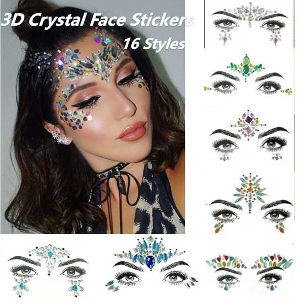 3D Crystal Face Eye DIY Glitter Rhinestone Face Gem Jewelry