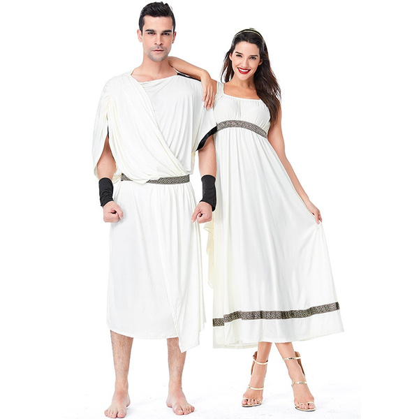 wish.com | Adult Couple Costume Greek Queen King Costume Pretend Play Dress Up Clothes