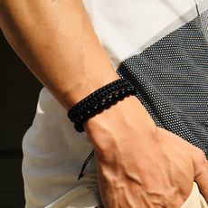 black bracelet, Pulsera, Moda, Wristbands