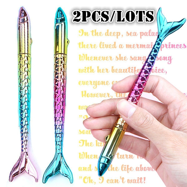 2Pcs/lot Cute Colorful Gel Pens Mermaid Gel Ink Pen School Supplies Office  Gift Stationery Color Random