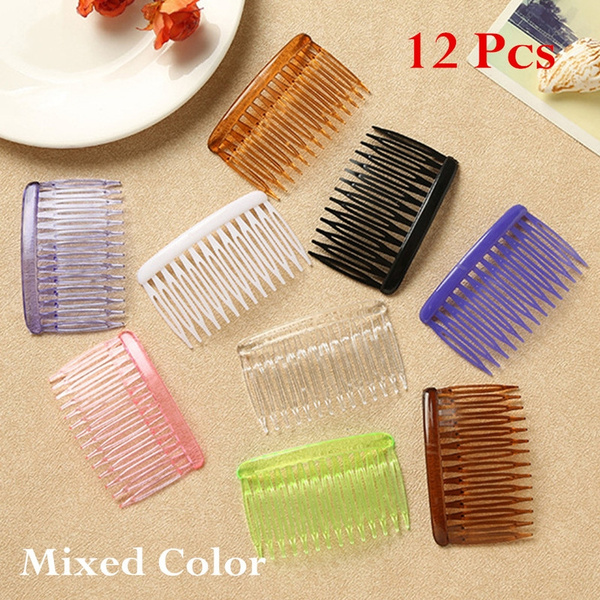 12 Pcs Side Hair Comb Plastic Vintage Insert Combs Hair Clip Combs for Girls